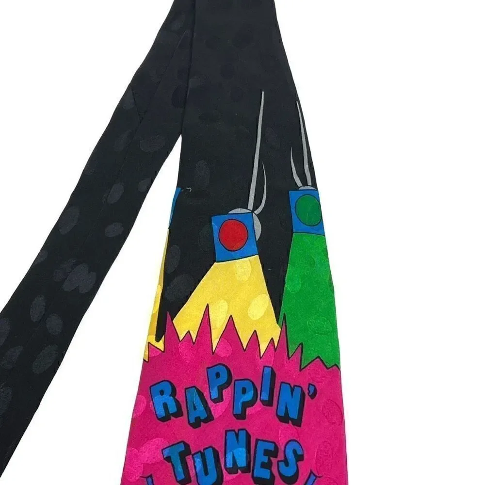 Vintage Looney Tunes silk tie “rappin tunes” 1993